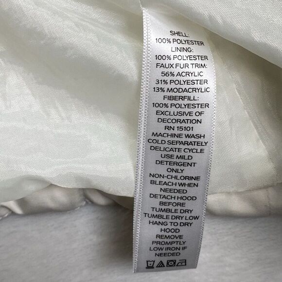 Susan Graver Water Resistant Quilted Puffer Jacket with Hood Womens XL white - Picture 10 of 13